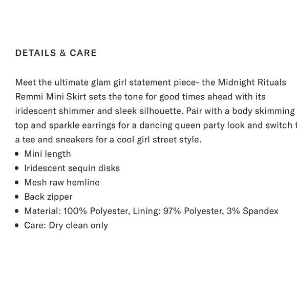 TUCKERNUCK Midnight Rituals Sequin Remmi Mini Skirt NWT Size XS - Picture 7 of 10